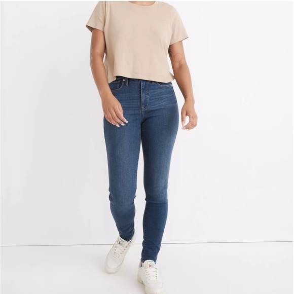 Madewell Denim - Madewell High-Rise Skinny Jeans in Dark Blue